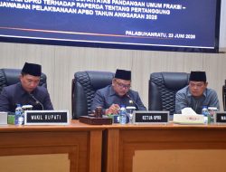 PARIPURNA DPRD, PENYAMPAIAN JAWABAN BUPATI SUKABUMI ATAS PANDANGAN UMUM FRAKSI
