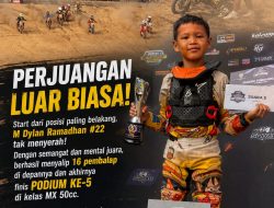 Luar Biasa! Start dari Posisi Paling Belakang, M Dylan Ramadhan #22 Salip 16 Pembalap dan Finis Podium Kelima di Kelas MX 50cc