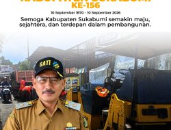 Ucapan Dirgahayu ke-156 Kabupaten Sukabumi dari Kepala Dinas PU: Semakin Maju, Sejahtera dan Terdepan dalam Pembangunan